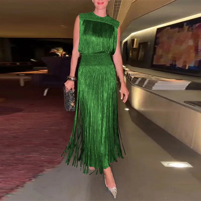 Claudia | Fringed Luxe Maxi Dress