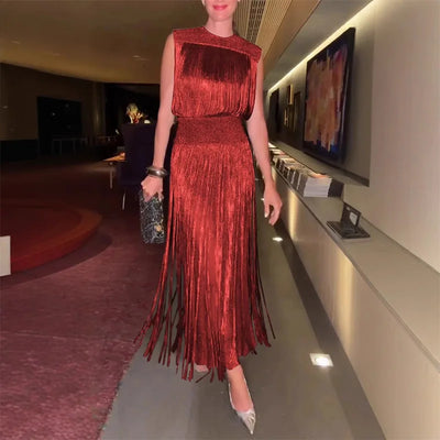 Claudia | Fringed Luxe Maxi Dress